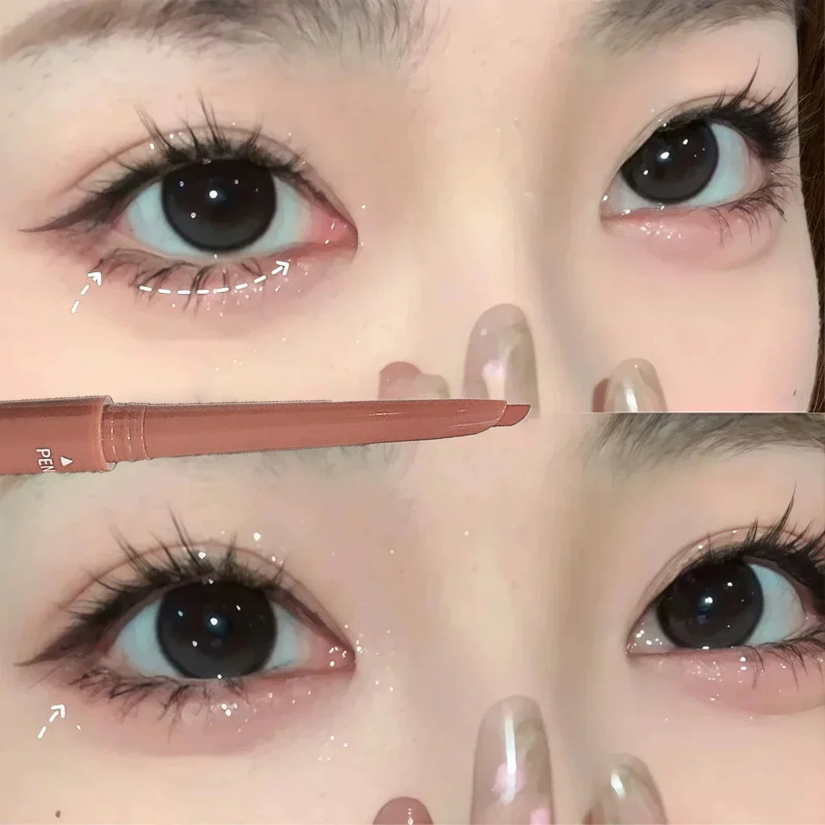 Qme Curved Gel Eyeliner Pen – Waterproof Ultra-Fine Tip Gel Eyeliner Pen Qme