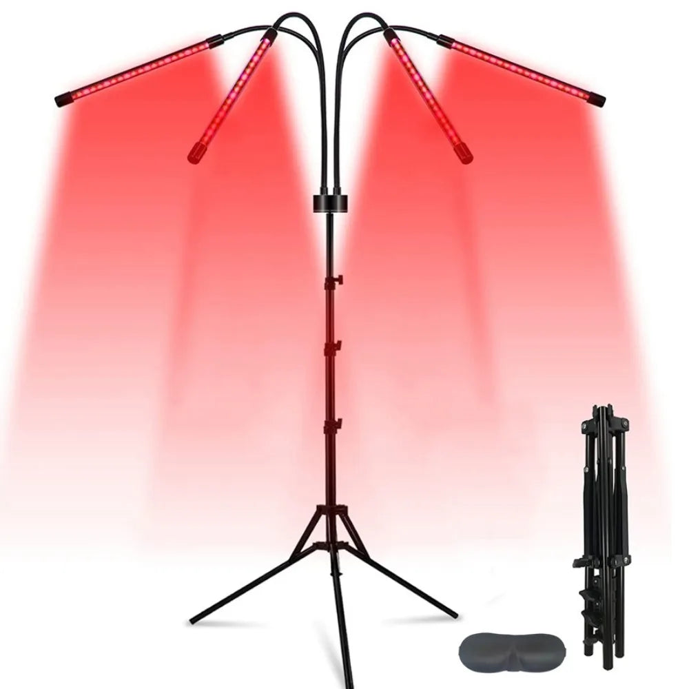 ZONGKUNG Red Light Therapy Device 660nm 850nm with Stand Red Light Therapy Lamp Qst 4 Heads with Goggles UK Plug