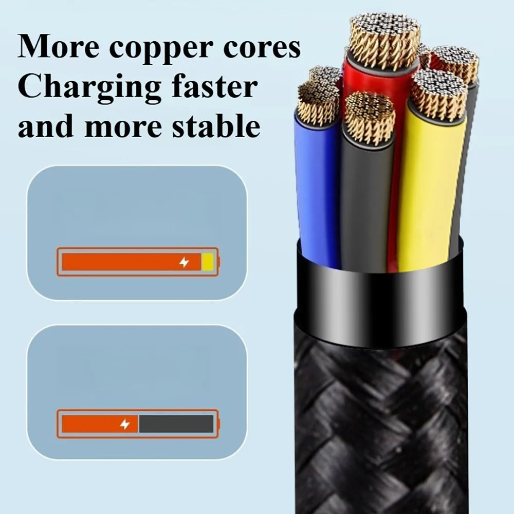 66W Nylon Braided USB-C Fast Charging Cable 1m 2m 3m USB-C Charging Cable Qme