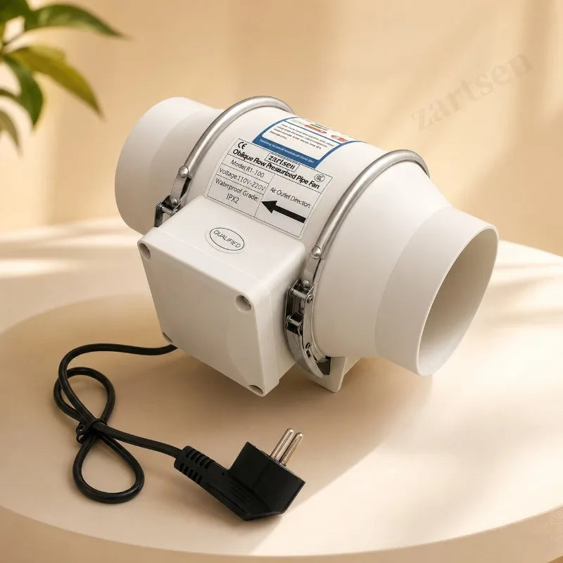 Silent Inline Duct Fan – Bathroom Kitchen Ventilator | ZARTSEN Inline Duct Fan Qst