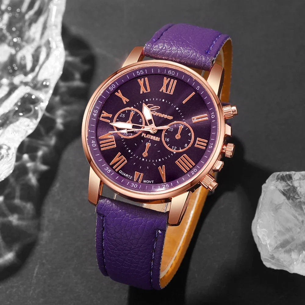 Women's Casual Quartz Bracelet Watch | Roman Numeral Dial Bracelet Watch Qme