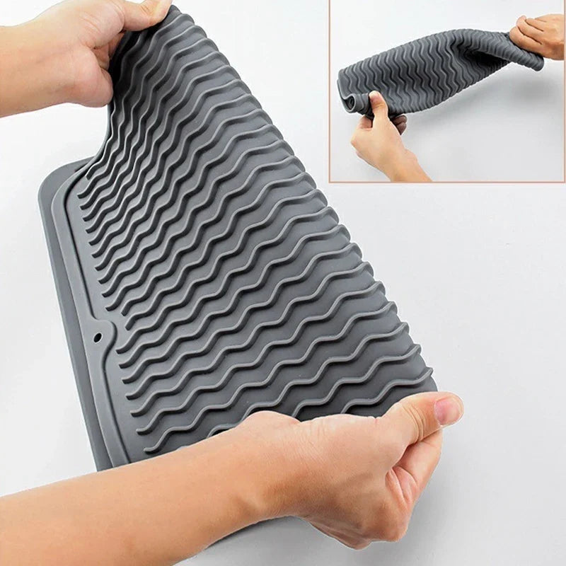 Large Silicone Dish Drying Mat – Draining Sink & Trivet Dish Drying Mat Qme