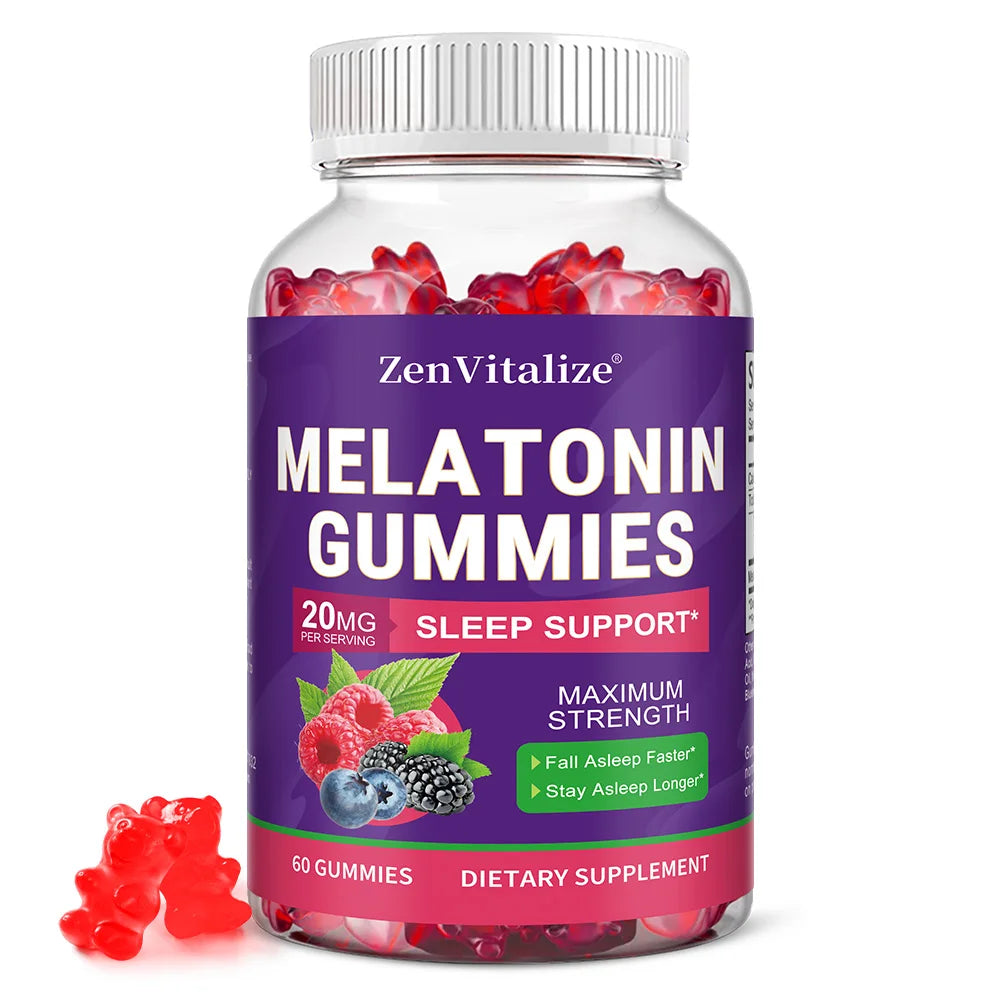 ZENVITALIZE Melatonin Gummies – Adult Sleep Support 60ct Melatonin Supplement Qst 60 Count-1 bottle