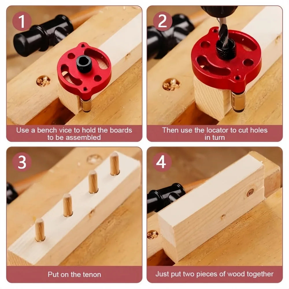Self-Centering Dowel Jig Handheld Drill Guide Locator 3–10mm Dowel Jig Tool Qme