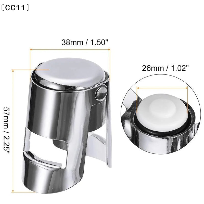 Stainless Steel Wine & Champagne Bottle Stopper Cork Plug Wine Bottle Stopper Qme