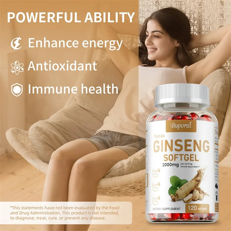 Red Panax Ginseng Capsules – Energy, Immunity & Antioxidant Herbal Supplement Qst
