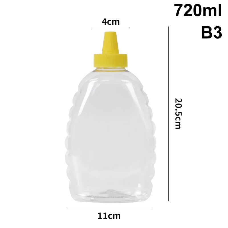 Squeeze Honey Bottle with Lid – Reusable PP Dispenser Condiment Dispenser Bottle Qst B3