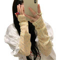 Korean Polka Dot UV Arm Sleeves – Mesh, Breathable Sun Cover UV Protection Arm Sleeves Qme Yellow