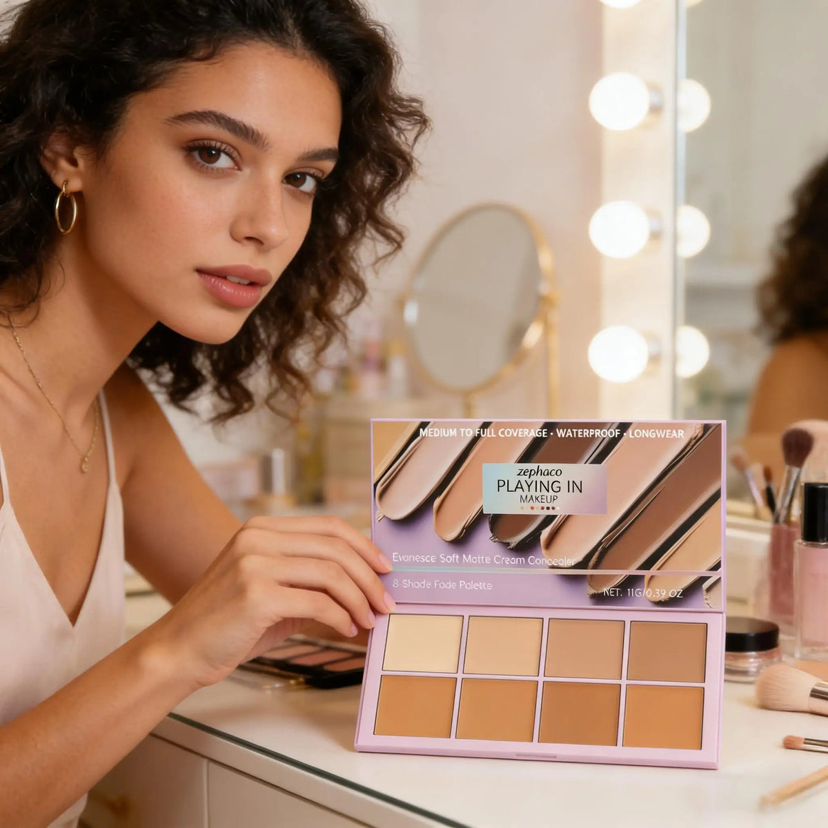 Zephoco 8-Color Concealer Palette – Full Coverage & Brightening Concealer Palette Qme