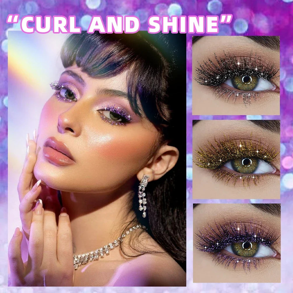 QIBEST Glitter Mascara – Diamond Shimmer Curling & Lengthening Glitter Mascara Qme