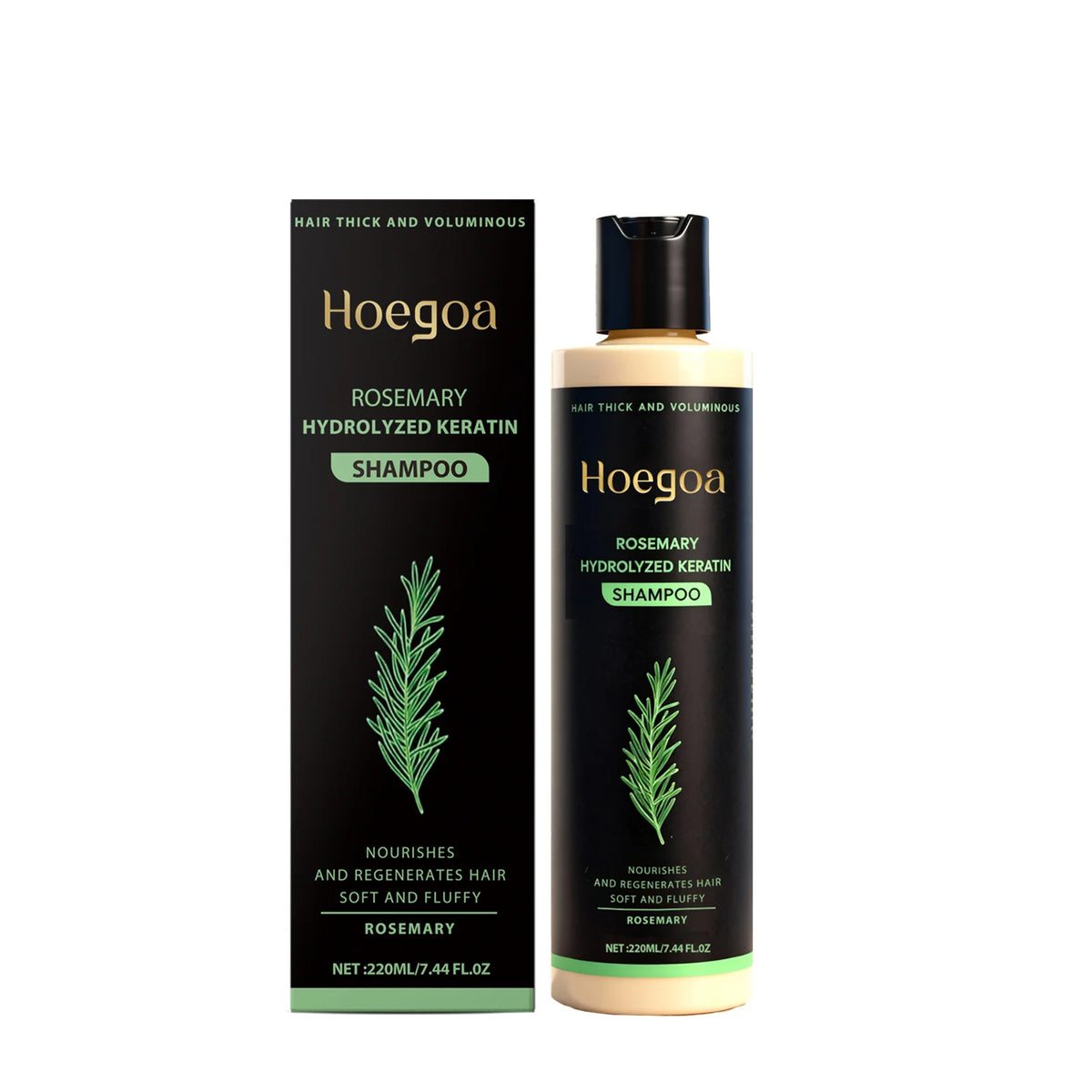 Hoegoa Rosemary Keratin Shampoo – Volume & Strengthening Keratin Shampoo Qst 220ml Boxed