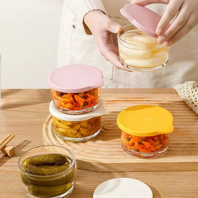 Borosilicate Glass Round Food Storage Container – Microwave Safe Glass Storage Container Qme