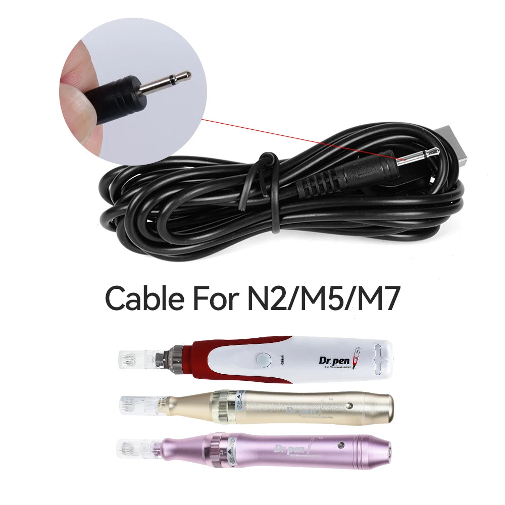 Genuine Dr. Pen AC/DC Adapter & USB Cable – All Plug Types Microneedling Pen Charger Qst Cable For N2 M5 M7