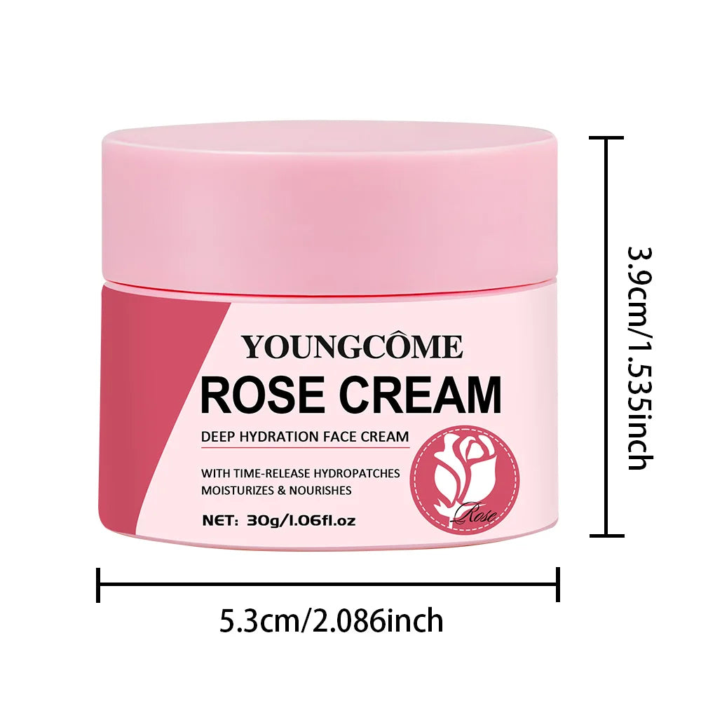 YOUNGCOME Rose Face Cream – Hydrating & Firming Moisturizer Face Moisturizer Cream Qst 30G