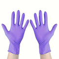 Disposable Nitrile Waterproof Kitchen Gloves – 100pcs, 5 Colors Disposable Protective Gloves Qme Purple XL-100pcs