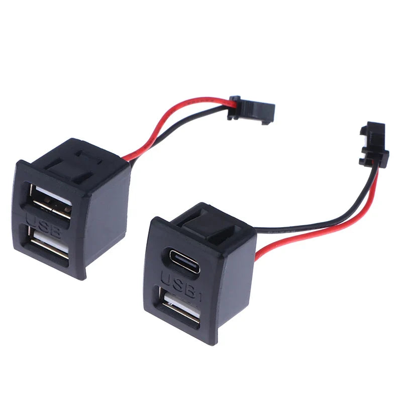 USB Type-C Double-Layer Socket Lamp Base | Charging Port USB Socket Adapter Qme