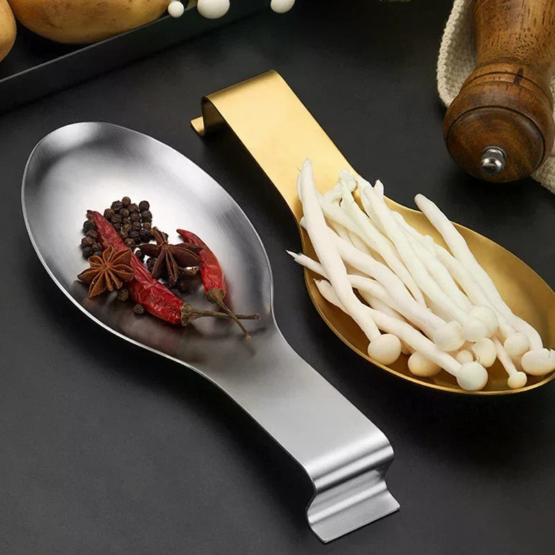 Fish Shape Stainless Steel Spoon Rest & Utensil Holder Spoon Rest Qme