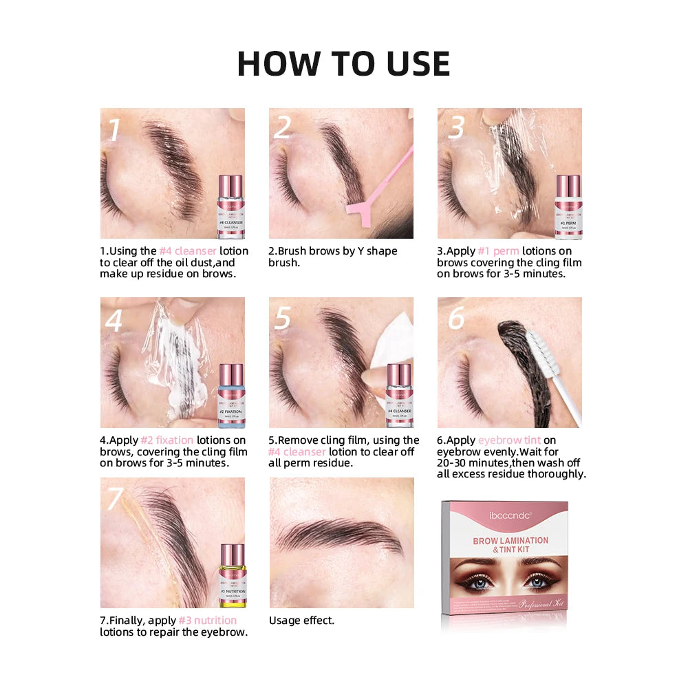 DIY Eyebrow Lamination & Tint Kit – Complete Brow Styling Set Eyebrow Lamination Kit Qst