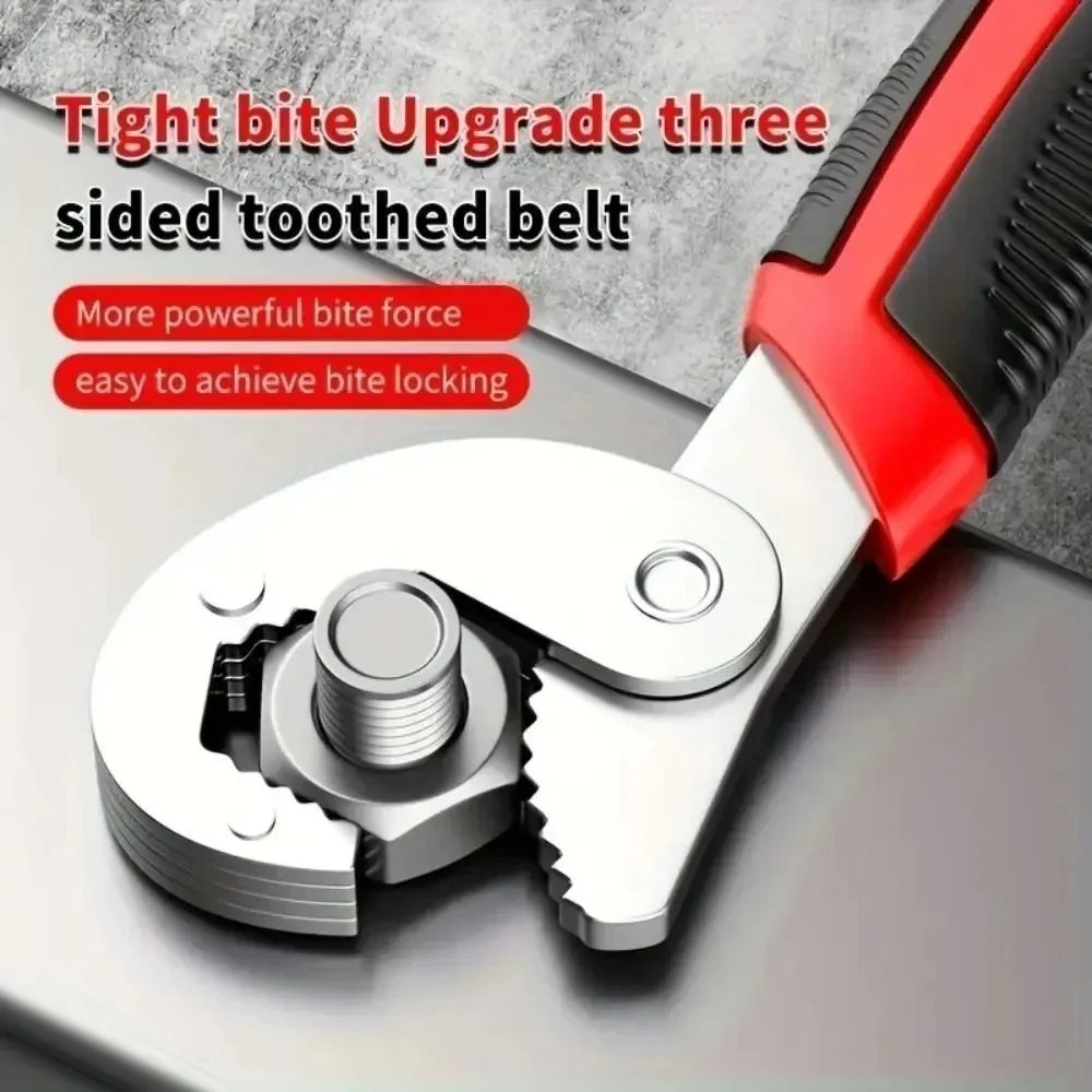 Double-Ended Adjustable Pipe Wrench & Ratchet Spanner 280mm Adjustable Pipe Wrench Qme