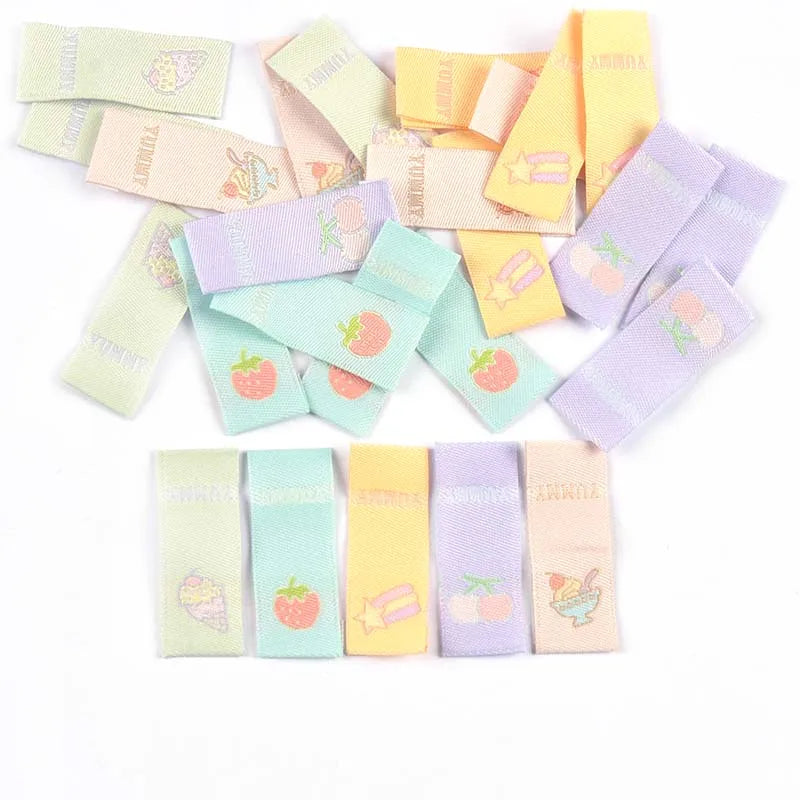 Embroidered Strawberry Ice Cream Cloth Labels for Sewing Embroidered Sewing Labels Qme