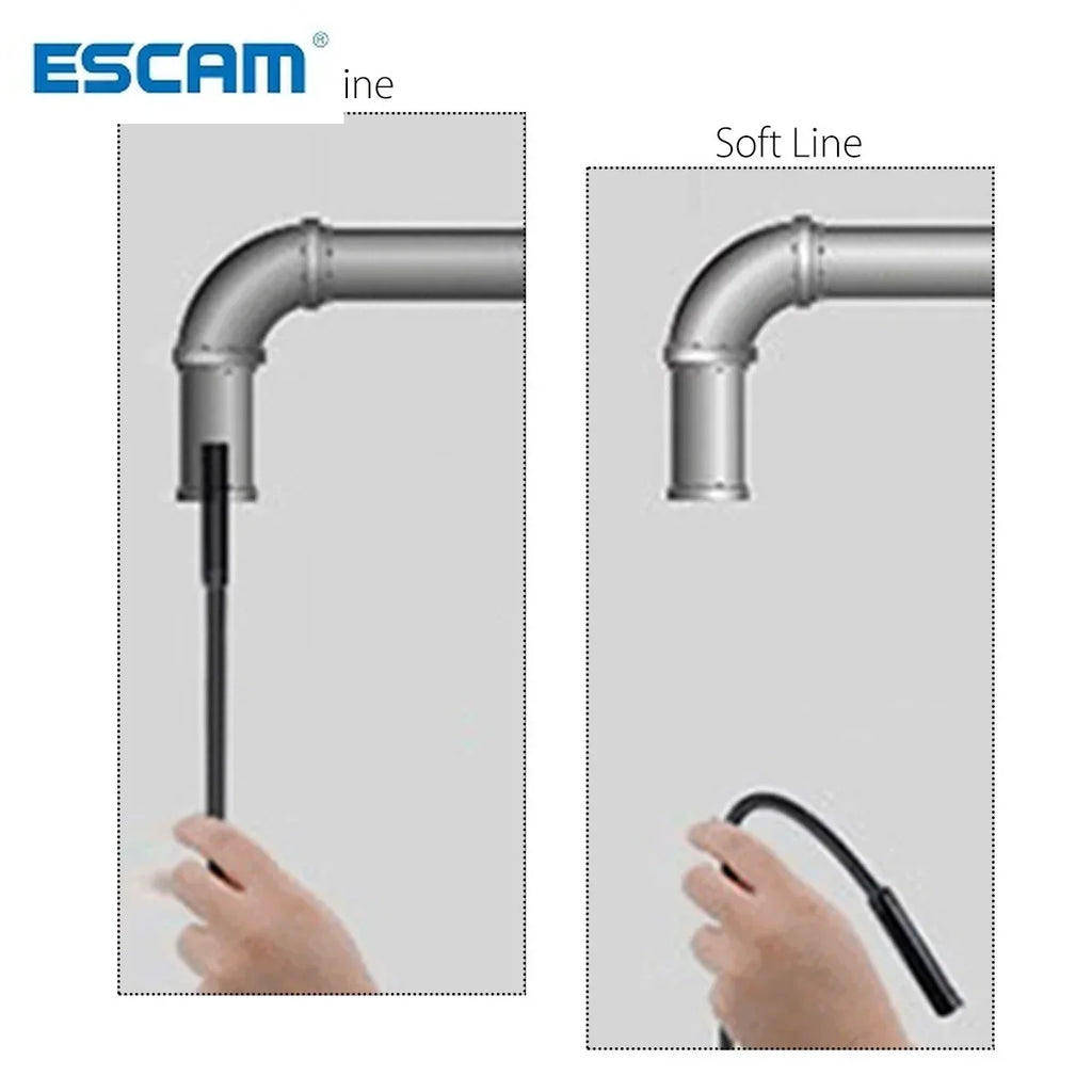 ESCAM WiFi Borescope Camera HD 1200P 8 LED Waterproof | 2-10M Borescope Inspection Camera Qme