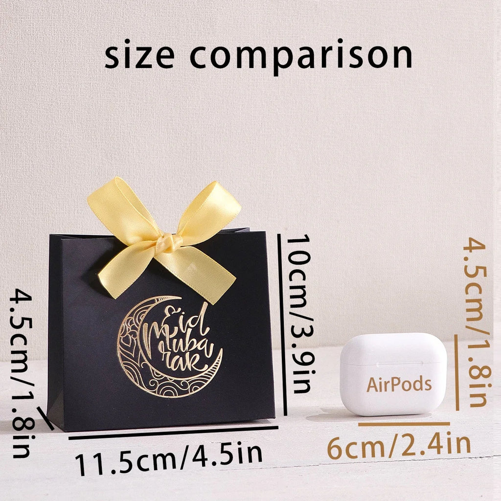 5-Pack Eid Al Adha Gift Boxes – Crescent Moon White & Gold Eid Gift Boxes Qme