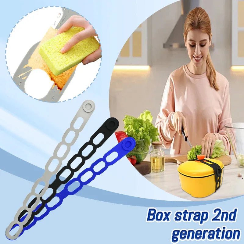 Reusable Silicone Lid Strap for Crockpot & Food Containers (2 Pack) Silicone Lid Strap Qme