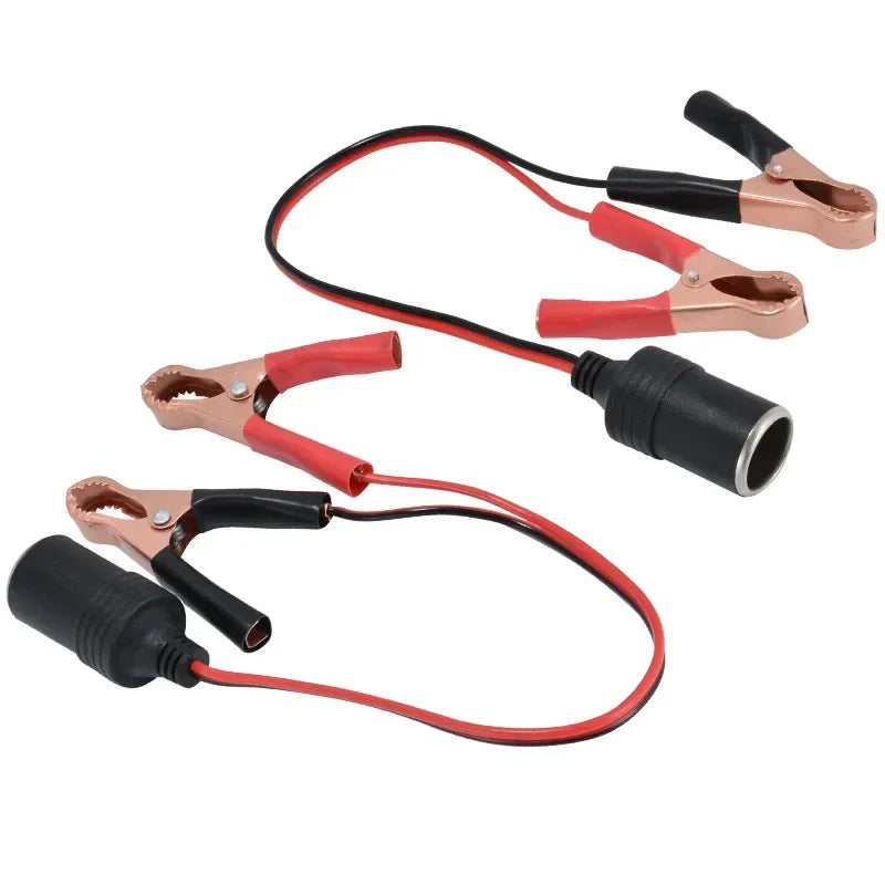 Car Battery Terminal Clamp to Cigarette Lighter Power Socket Car Power Adapter Qme