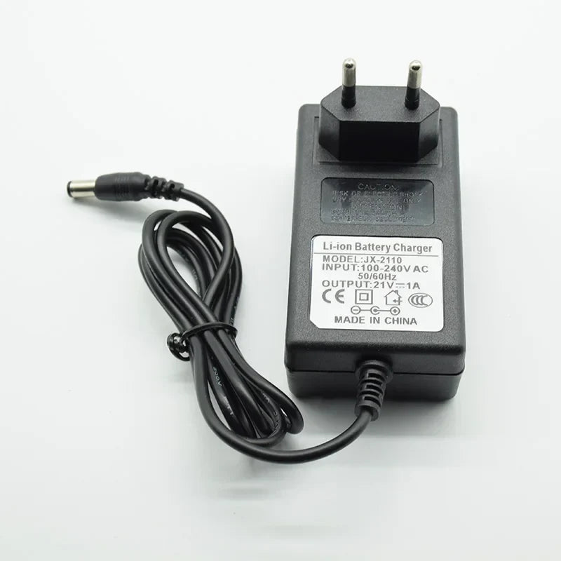 ESCAM Multi-Voltage DC Power Supply Charger EU Plug 8.4V–21V DC Power Adapter Qme