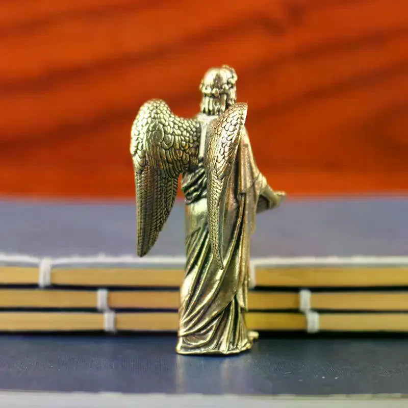 Brass Angel Statue Figurine | Desktop Decor & Creative Craft Decorative Figurine Qme