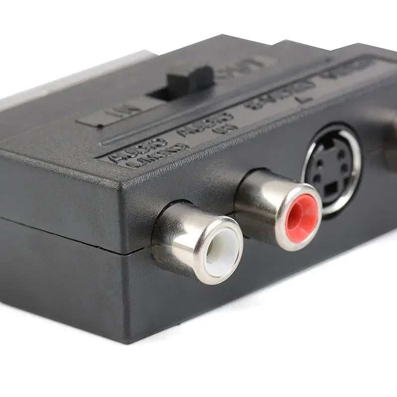 SCART to 3 RCA S-Video Adapter | Composite AV Converter AV Cable Adapter Qme