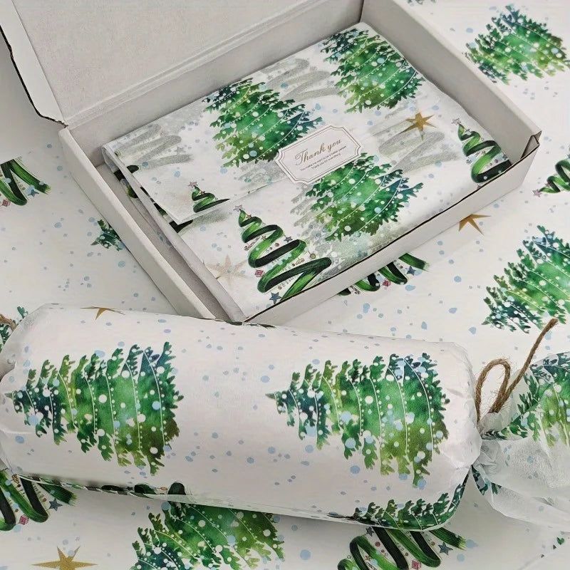 Christmas Tree Tissue Paper – Colorful Gift Wrapping Sheets Gift Wrapping Paper Qme