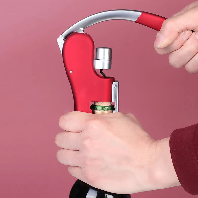 Wine Corkscrew Lever Push Bottle Opener – Gift for Wine Lovers Wine Corkscrew Opener Qme