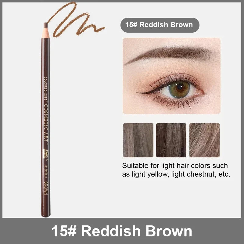 Qme Waterproof Eyebrow Pencil – Sweatproof, 8 Shades Eyebrow Pencil Qme 15Reddish Brown