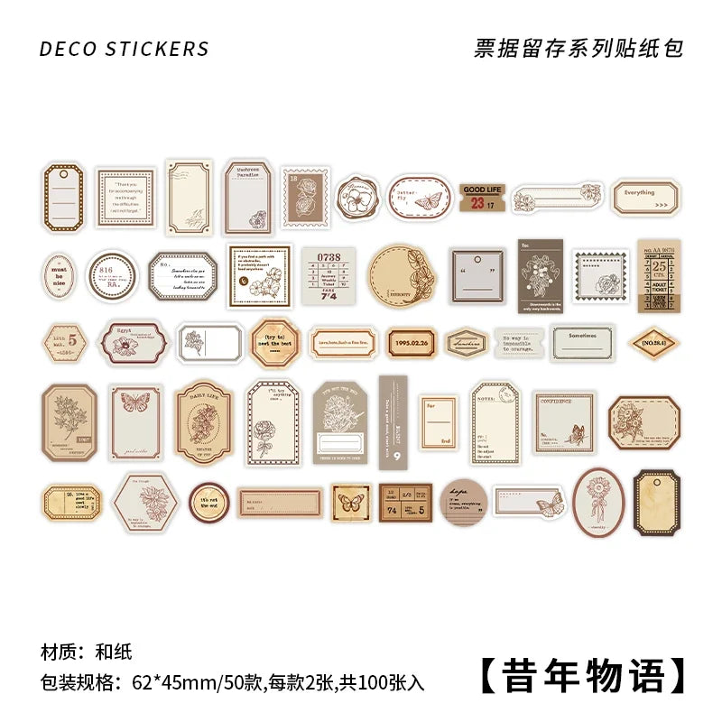 Vintage Ticket Stickers – DIY Diary, Album & Scrapbooking Decorative Stickers Qme C
