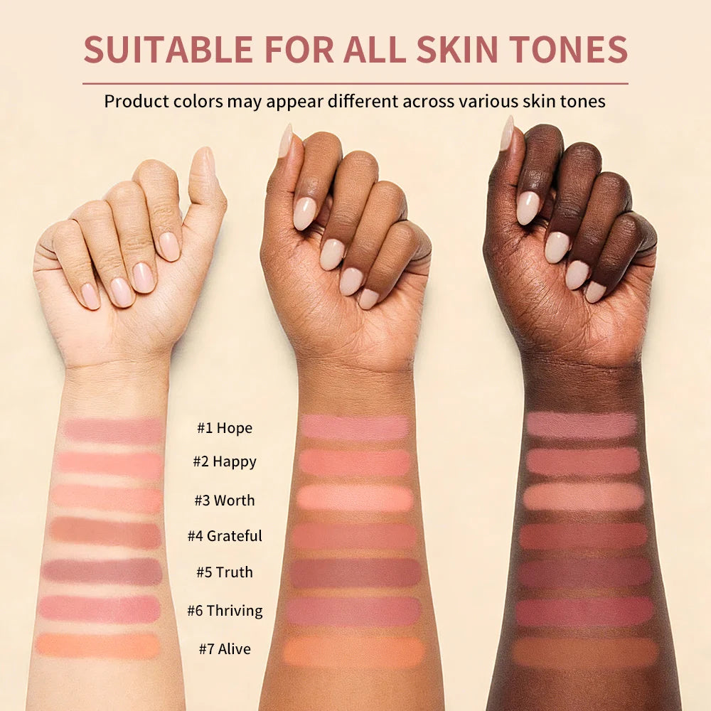 Matte Blush with Brush – Soft Focus Air Cushion Cheek Color Matte Blush Powder Qst
