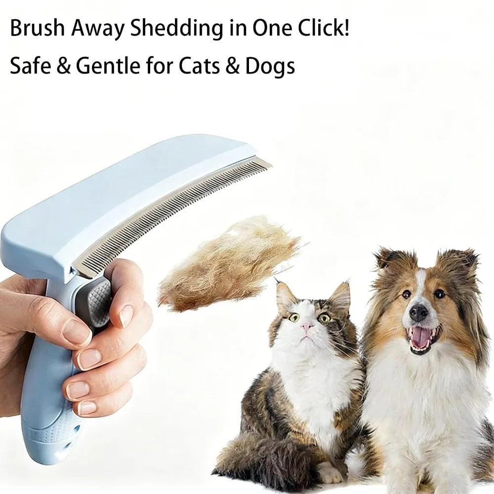 Professional Curved Pet Deshedding Comb & Grooming Brush Pet Deshedding Brush Qme