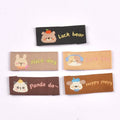 Cute Animal Fabric Sew-On Labels – Panda, Dog & Cat Tags Fabric Sew-On Labels Qme 40x17mm-mix
