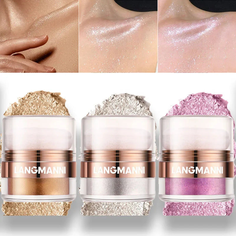 Glitter Highlighter Powder – Diamond Glow Face & Body Shimmer Glitter Highlighter Powder Qme