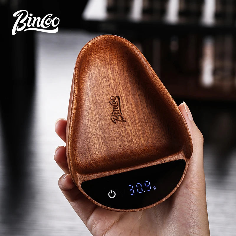 Bincoo Solid Wood Coffee Dosing Tray – Bean Weighing Disc Coffee Dosing Tray Qst