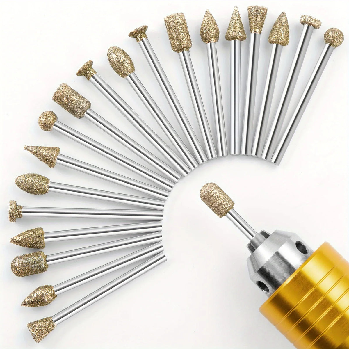 20pc Diamond Coated Grinding Burr Set | Rotary Tool Accessories Rotary Tool Accessories Qme 20pcs