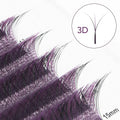 NATUHANA 3D W Shape Premade Volume Fan Lash Extensions Volume Lash Extensions Qme Purple D 0.07mm|MIX9-15mm