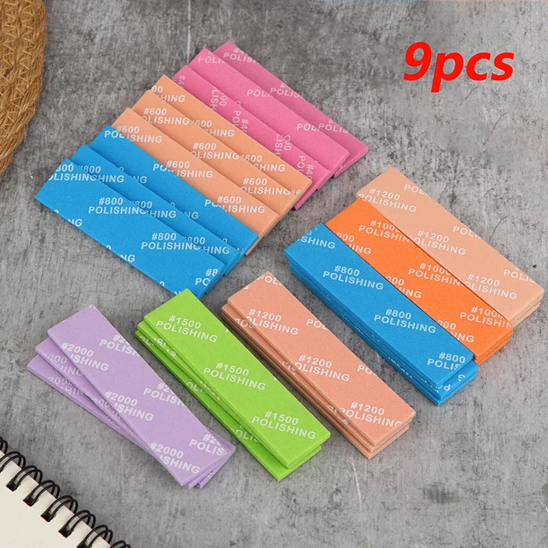 Semi-Rigid Sanding Sticks 9pcs | 400–2000 Grit Model Making Model Sanding Sticks Qme