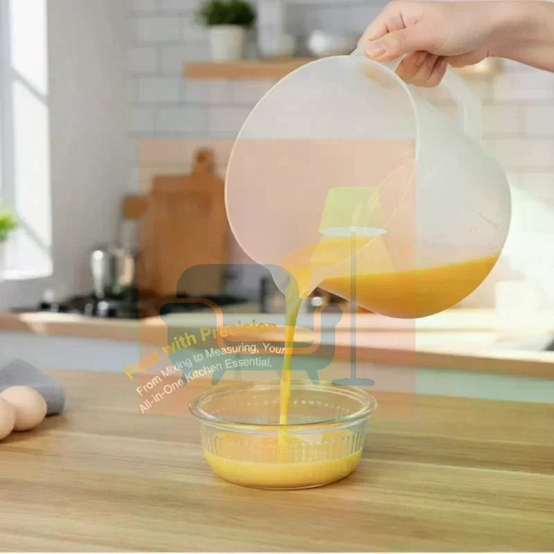Large Capacity Measuring Cup Mixing Bowl with Lid – 2.5L Measuring Mixing Bowl Qme
