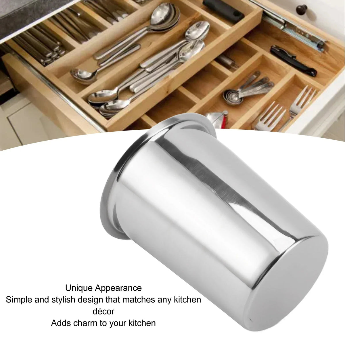 Stainless Steel Utensil Holder & Countertop Kitchen Organizer Utensil Holder Qme