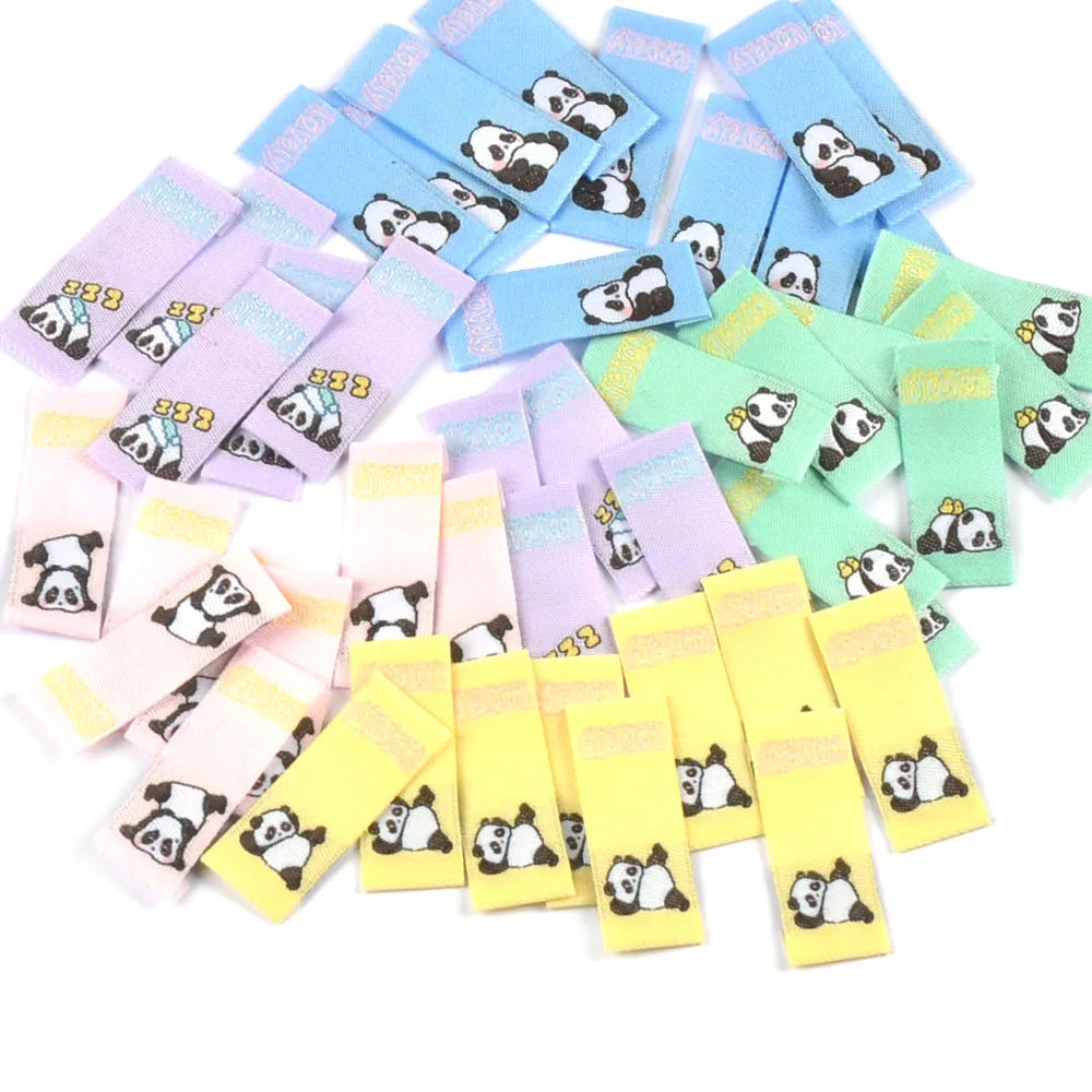 Cartoon Panda Embroidery Sewing Labels – Washable, 50pcs Embroidery Sewing Labels Qme