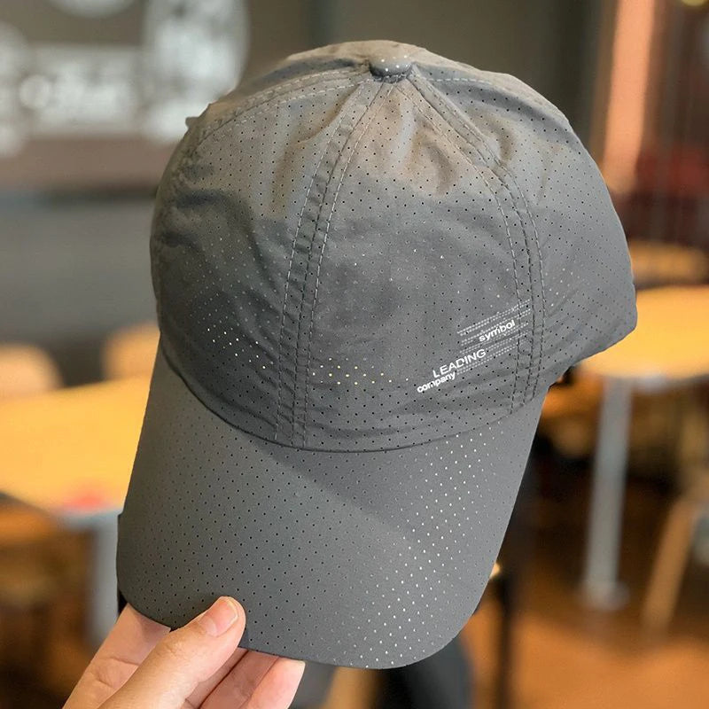 Quick Dry Mesh Baseball Cap – Breathable Outdoor Sports Hat Baseball Cap Qst Dark gray