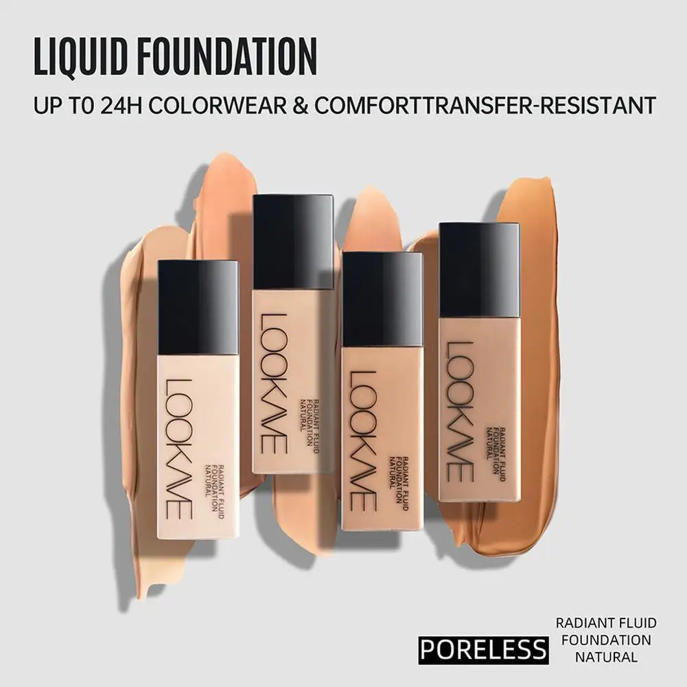LOOKAVE Liquid Foundation – Full Coverage Natural Matte Liquid Foundation Qme