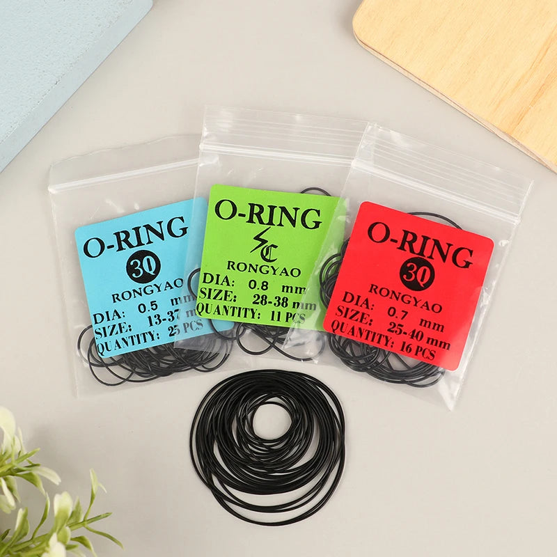 Watch O-Ring Rubber Gaskets 0.5–0.8mm Waterproof Back Cover Seal Watch Repair Gasket Qst