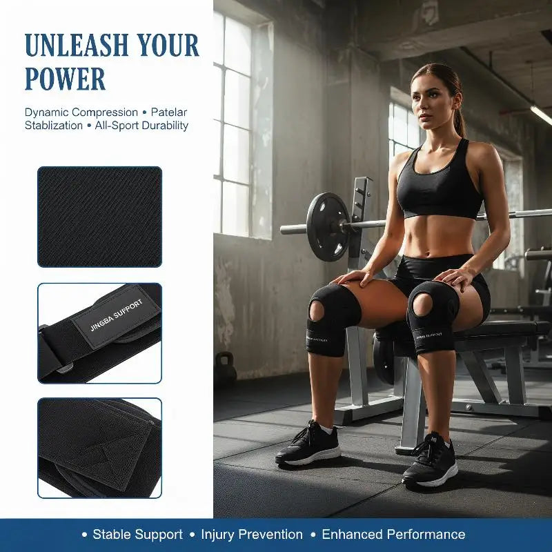 Adjustable Knee Support Brace with Buckle & Patella Stabilizer Knee Support Brace Qme Default Title